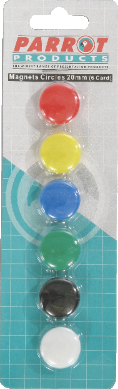 Parrot 20mm Circle Magnets (Pack of 6)