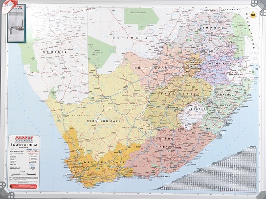 Parrot Wall Map – South Africa (1200 x 900mm)