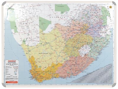 Parrot Educational Board Map South Africa 1230mm Magnetic White