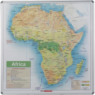 Parrot Educational Board Map Africa Magnetic White (1230 x 1230mm)