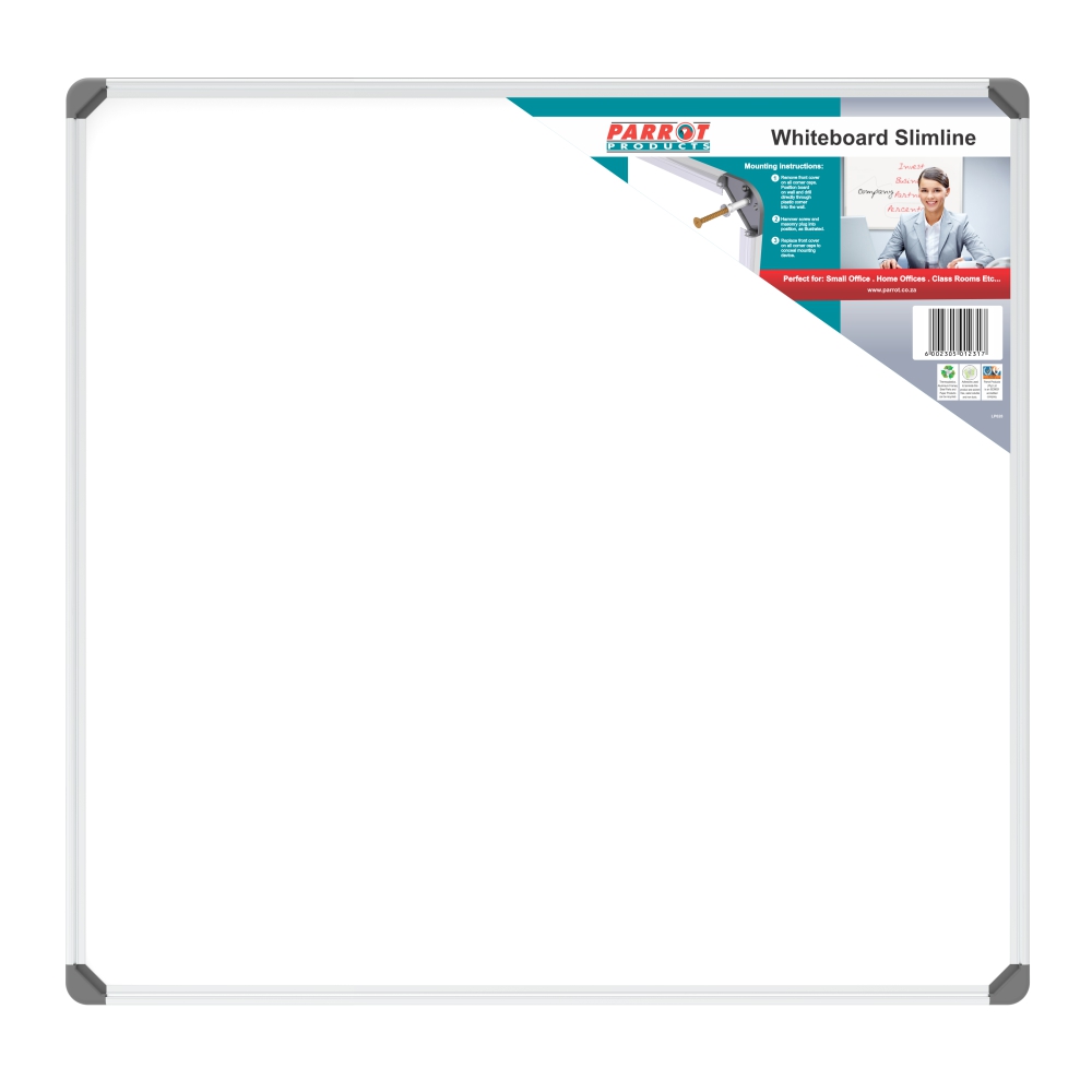 Parrot Whiteboard Slimline Non-Magnetic – 900 x 900mm