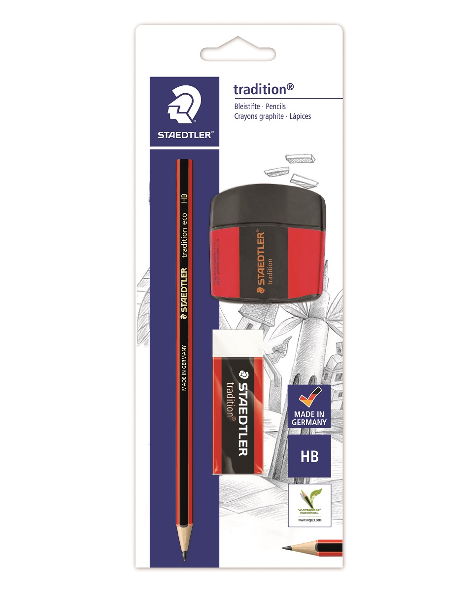 Staedtler Tradition Set – Tradition Pencil & Tub Sharpener & Eraser
