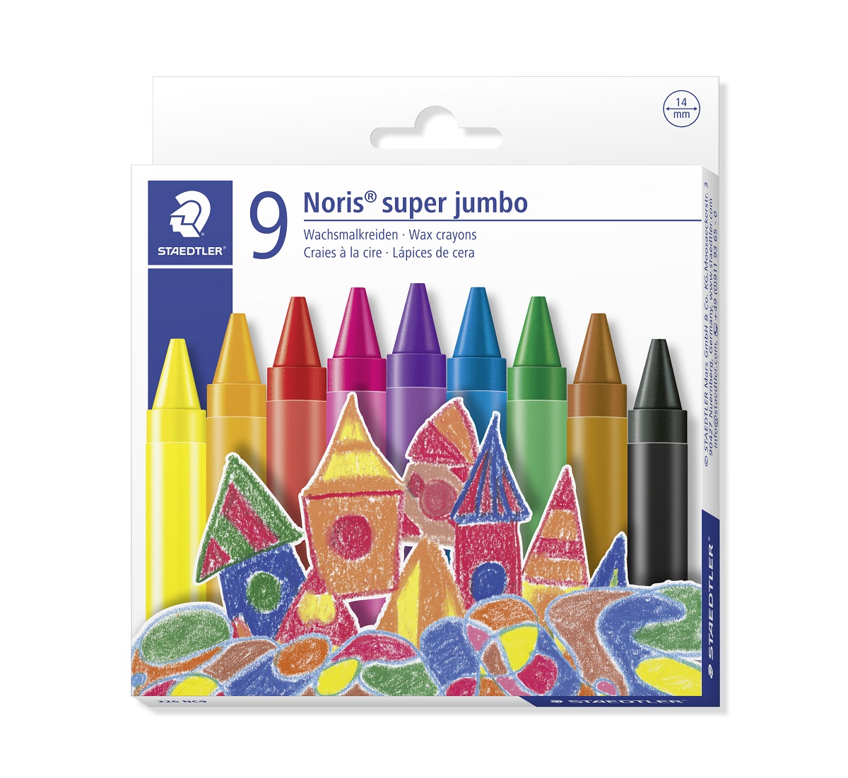 Staedtler Noris Club 9 Super Jumbo Wax Crayons