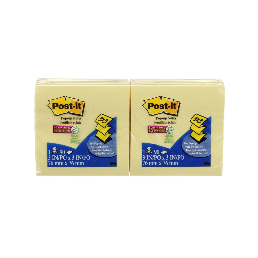 3M Post-it Pop-Up Note Refill – Yellow – 100 Sheets per pad