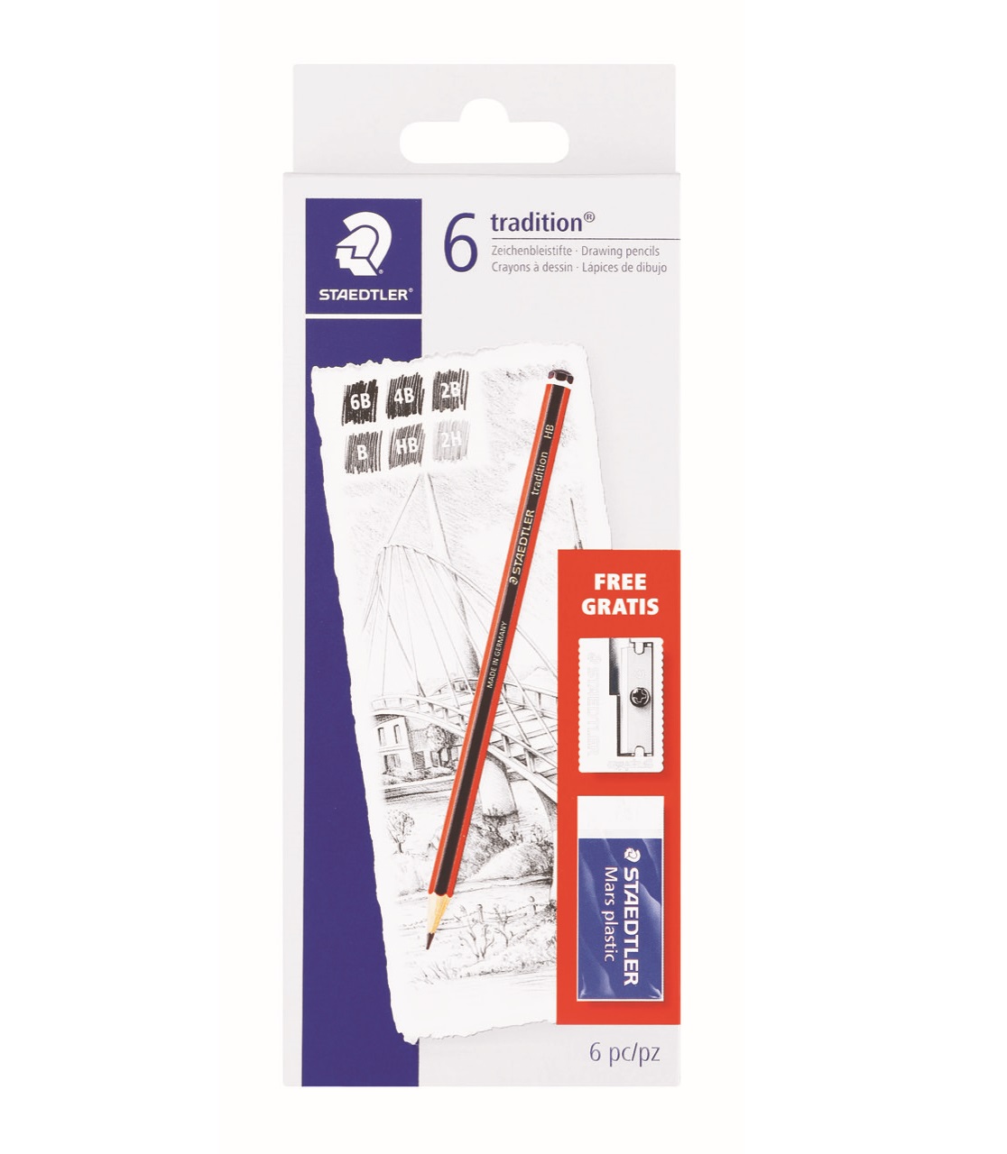 Staedtler Tradition sketching set with Mars Eraser and Metal sharpener