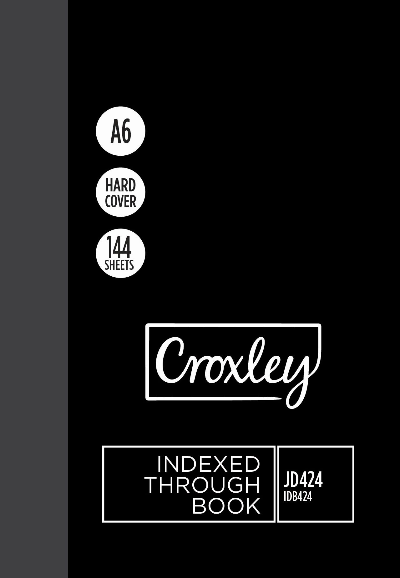 Croxley 144 Page Index Through Book  – A6 (105 mm x 148 mm)