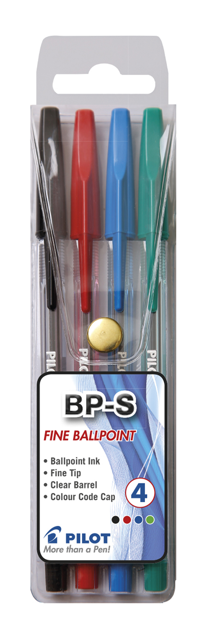 Pilot BP-S Fine Ballpoint Pens – Wallet of 4 Colours