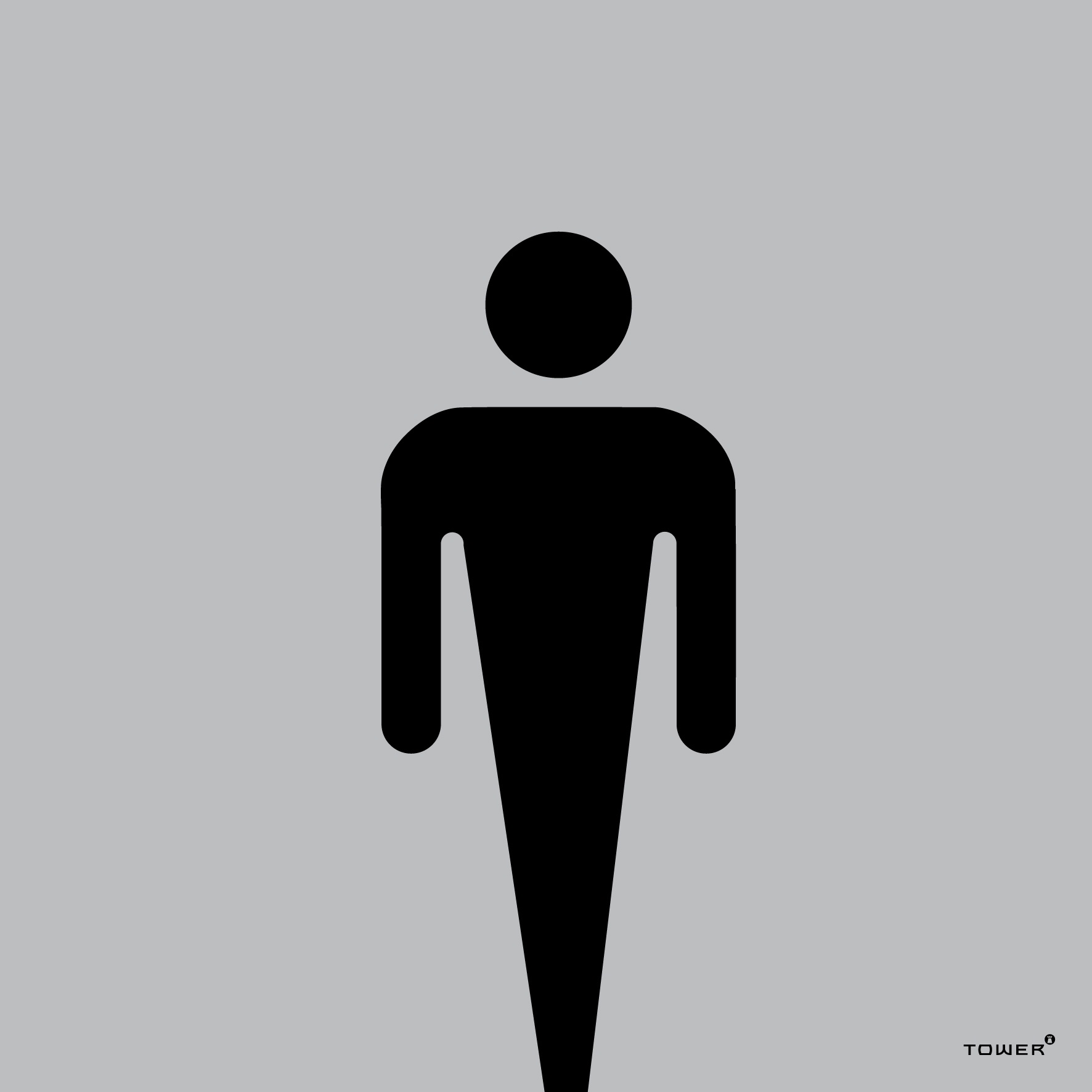 Tower Aluminium Anodised Modern 1 Sign – Mens Toilet