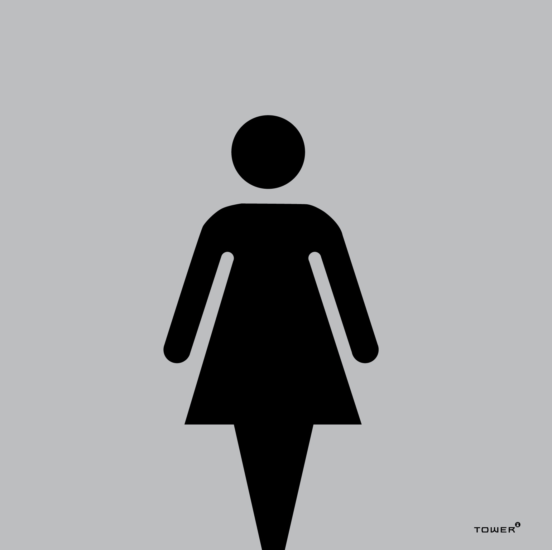 Tower Aluminium Anodised Modern 1 Sign – Ladies Toilet