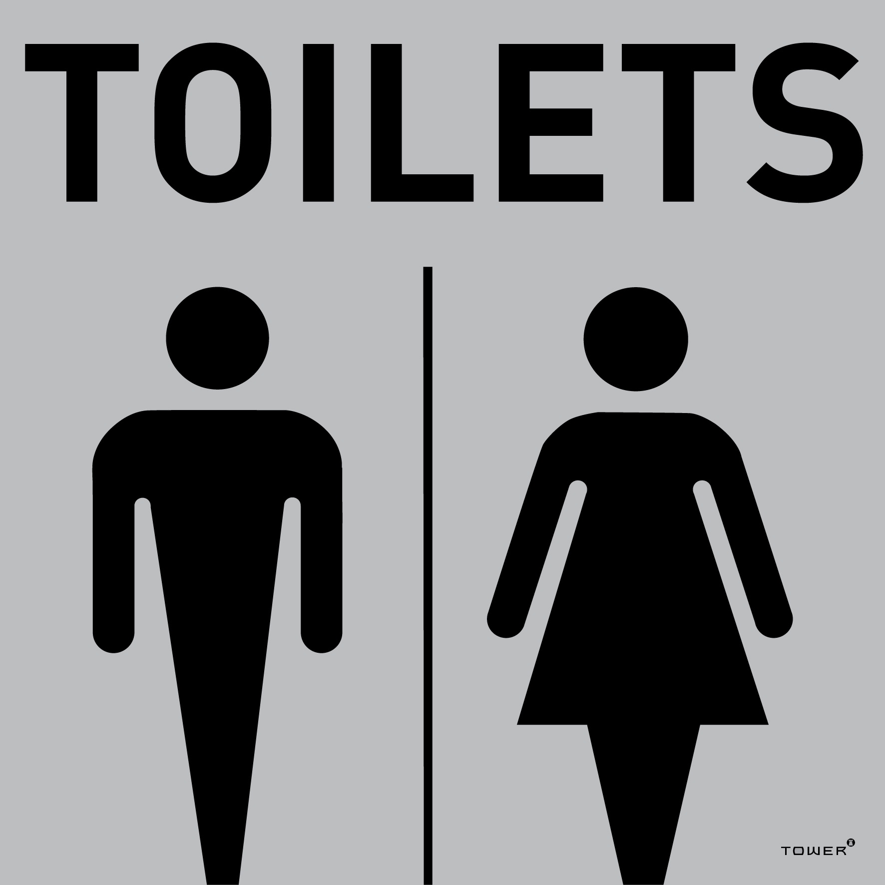 Tower Aluminium Anodised Modern 1 Sign – Unisex Toilet