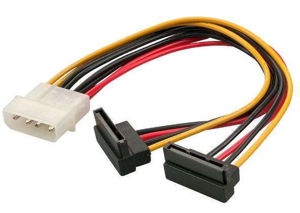 Lindy Molex White Male 2X SATA Black Fat Splitter