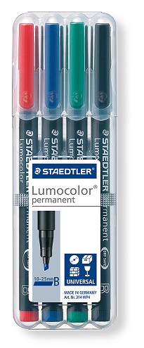 Staedtler Lumocolor Broad Permanent Marker – Assorted – 4 Pack