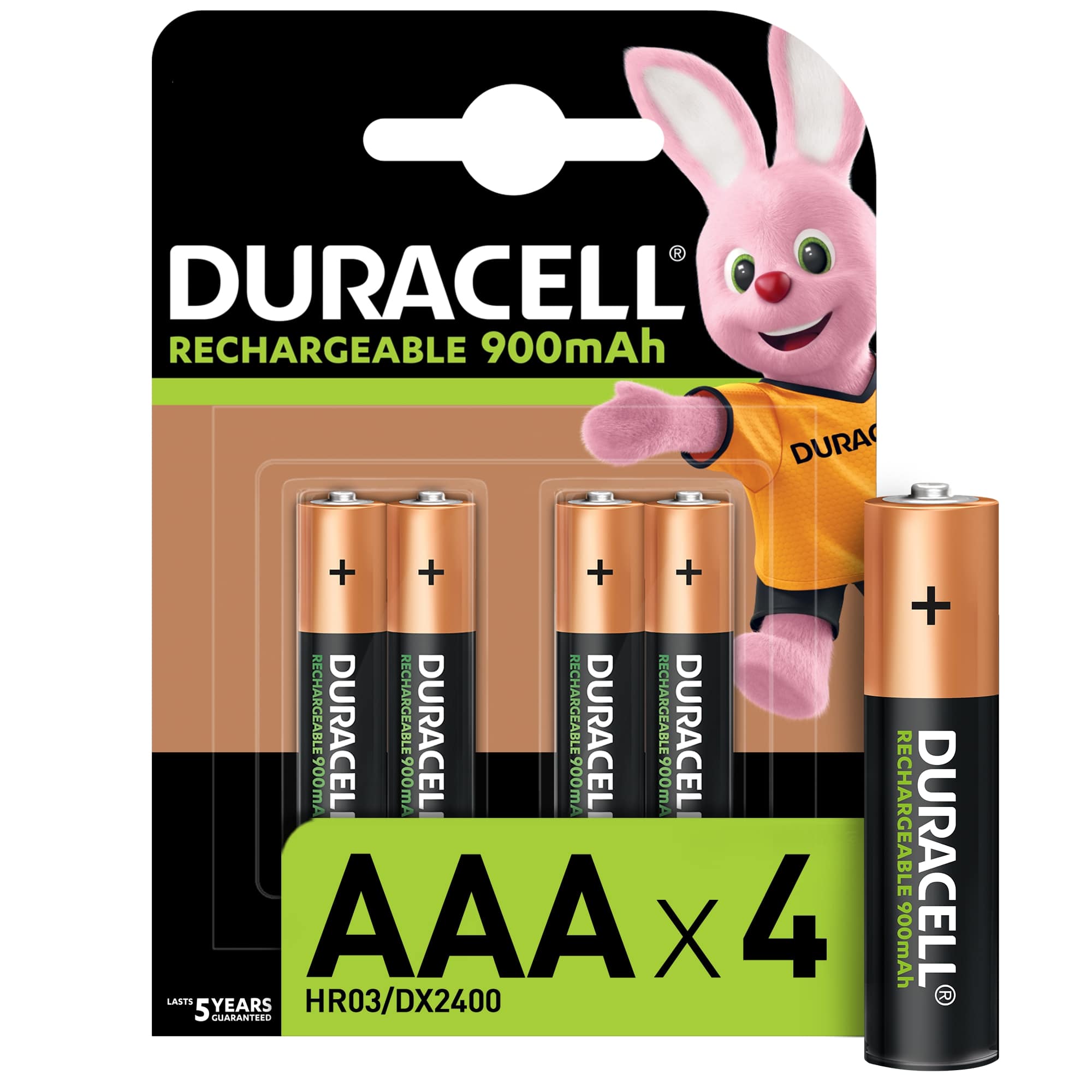 Duracell Rechargeable AAA 900mAh batteries – 4 Pack
