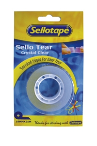 Sellotape Sello Tear Clear Tape – Perforated 18mmX25m (Box of 10)