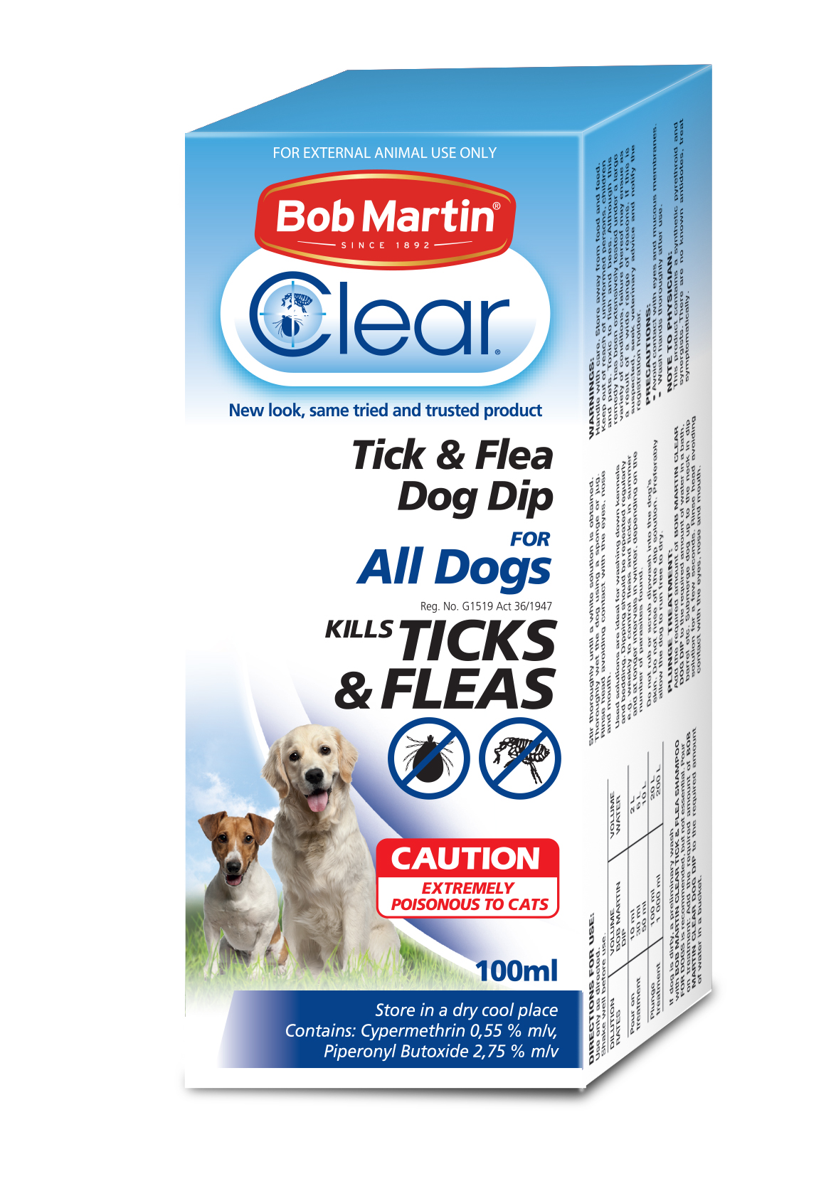 Bob Martin Dog Tick & Flea Dog Dip 100ml