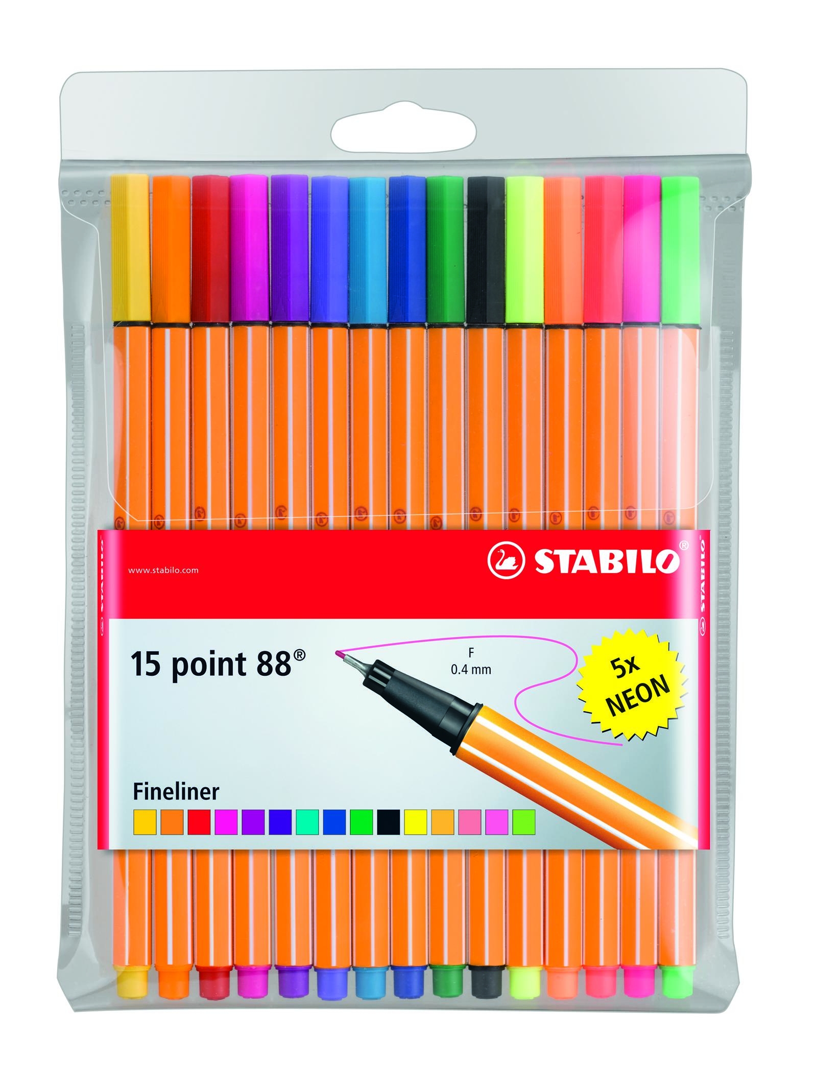 Stabilo Point 88 Fineliners (Wallet of 15)