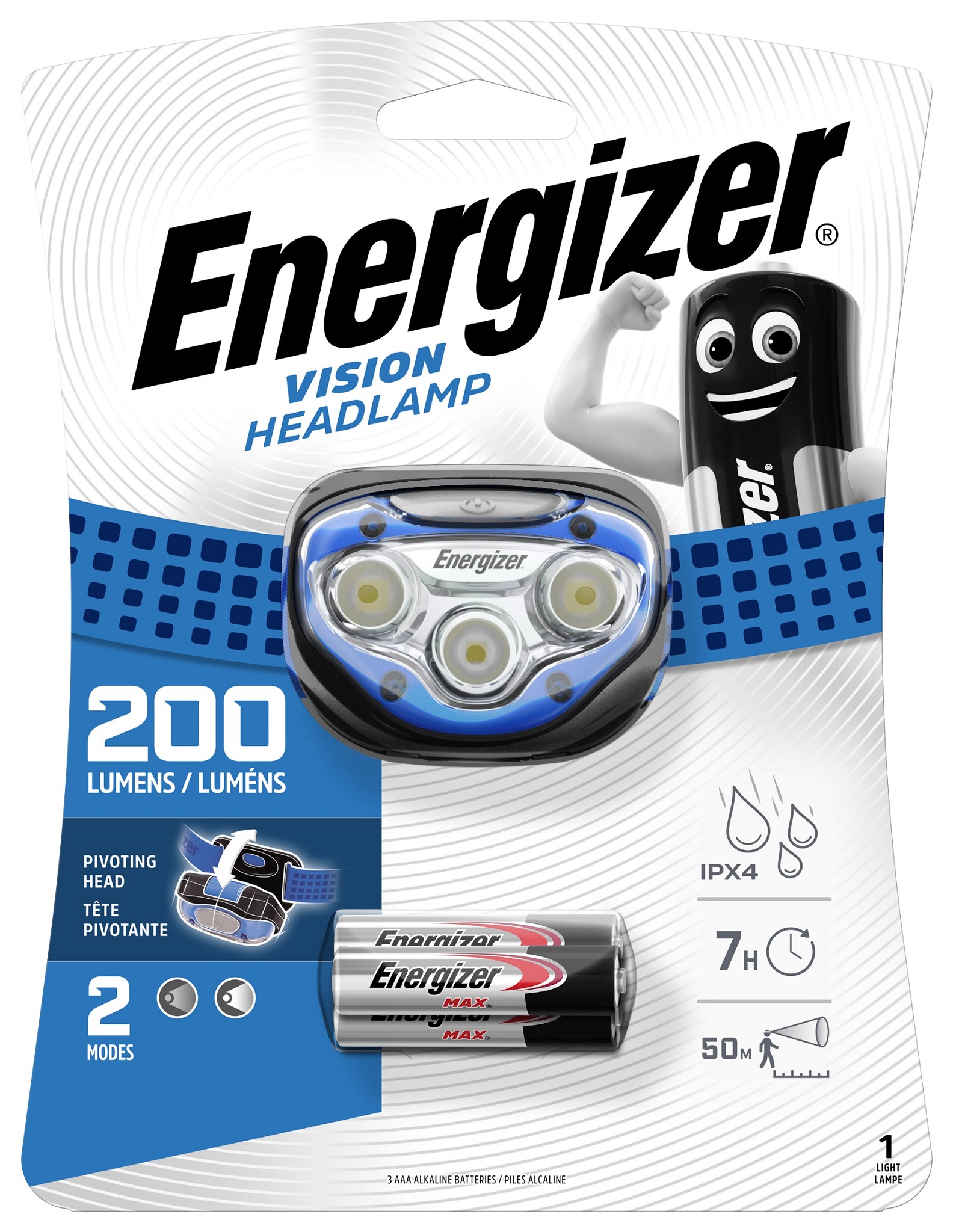 Energizer Vision Headlight (200 lumens) incl. 3x AAA