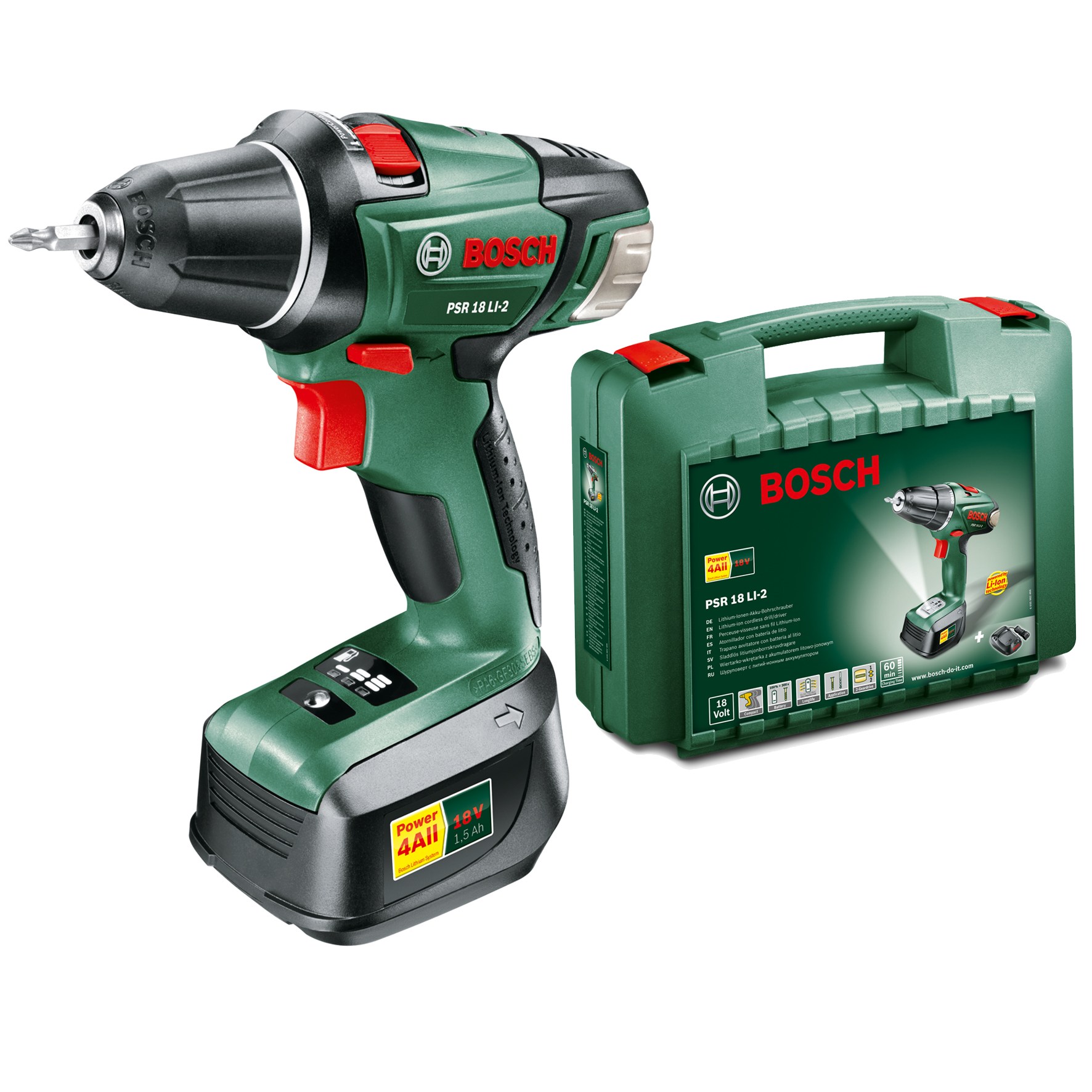 Bosch – DIY PSR 18 Li-2 Lithium-Ion Cordless Drill Driver