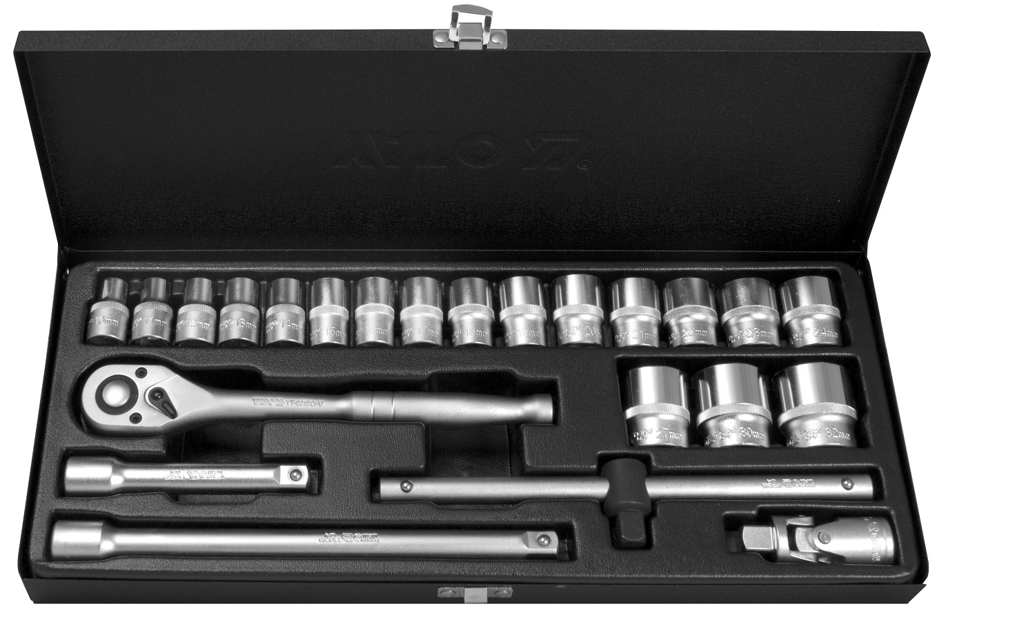 Yato – 1/2 Inch Socket Set in Metal Case – 23 Piece
