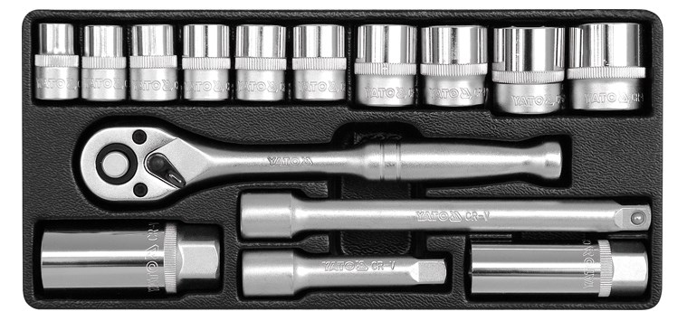 Yato – 3/8″ Socket Set in Metal Case – 15 Piece