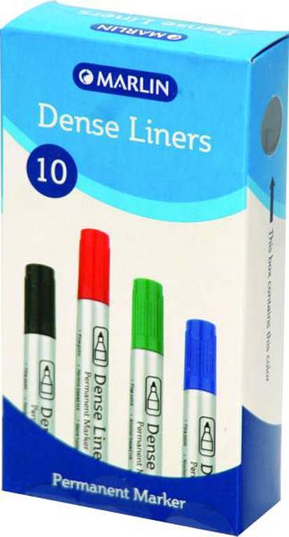 Marlin Dense Liners Permanent Markers Green 10’s