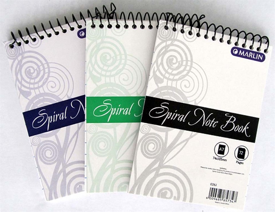 Marlin Design Side Spiral Notebook With PP Cover A4 100pg F/M Assorted Designs