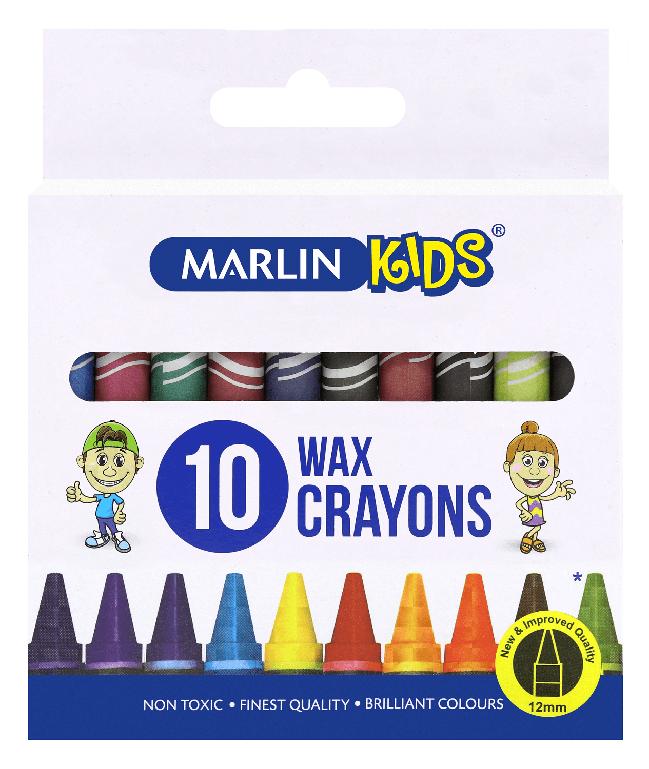 Marlin Kids 10 12mm Wax Crayons