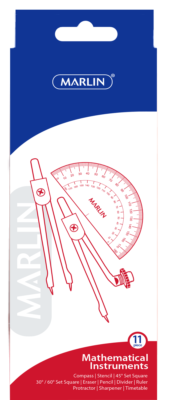 Marlin 11 Piece Maths Set in Metal Container