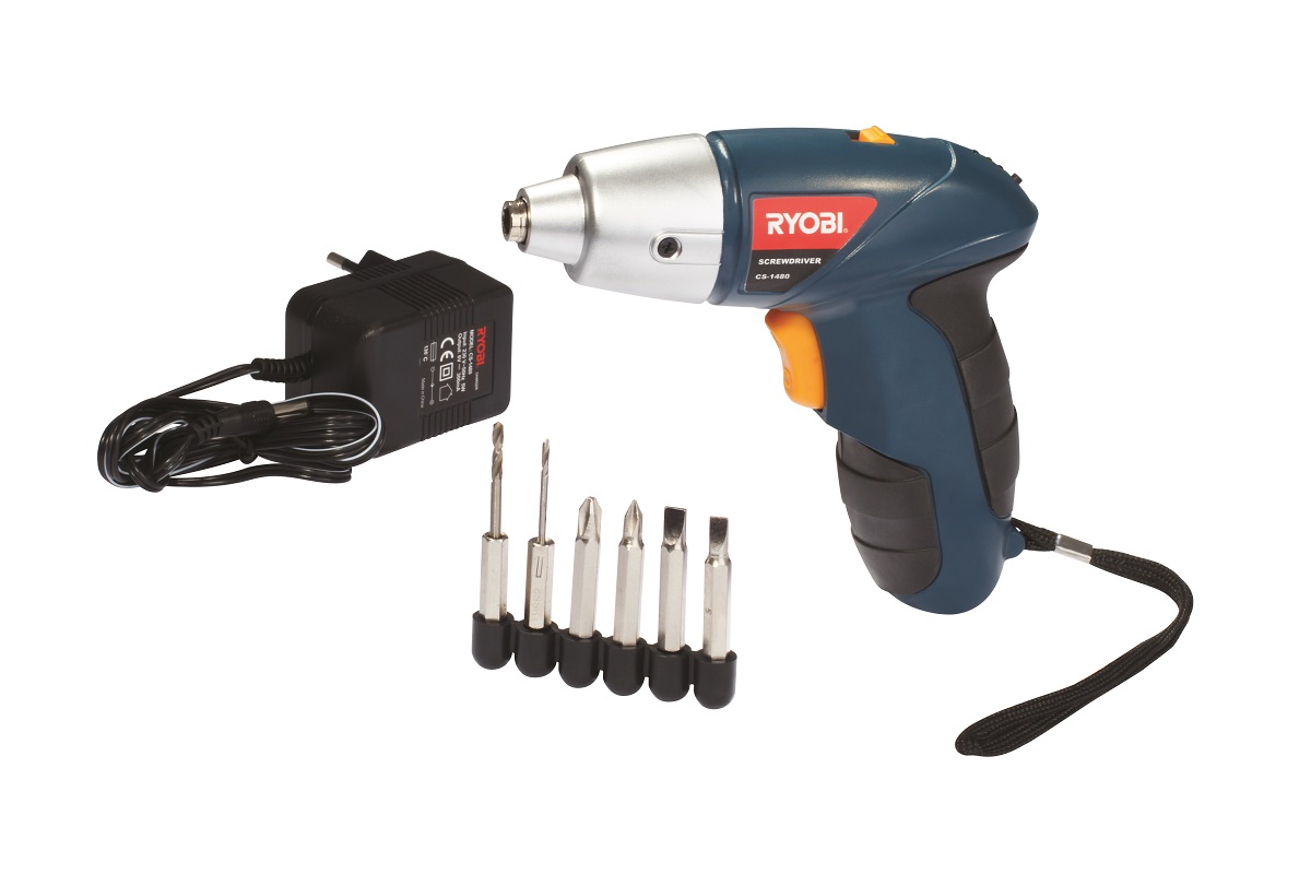 Ryobi Screwdriver 4.8V incl 6 bit piece blister & charger
