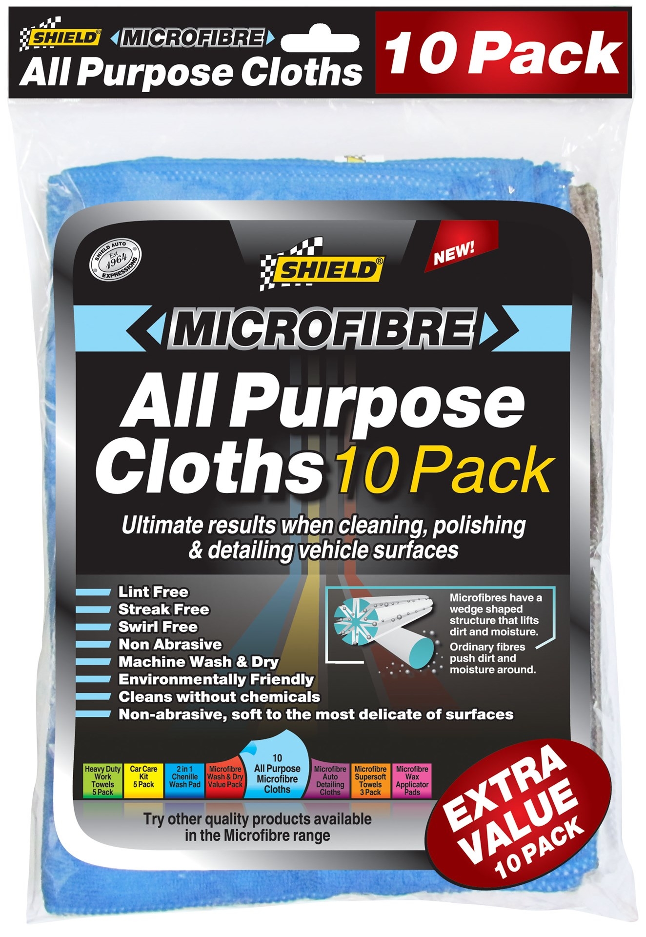 Shield – MicroFibre All Purpose Cloths 10 Pack