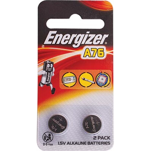 Energizer A76 Lr44 1.5V Alkaline Battery 2 Pack  Coin