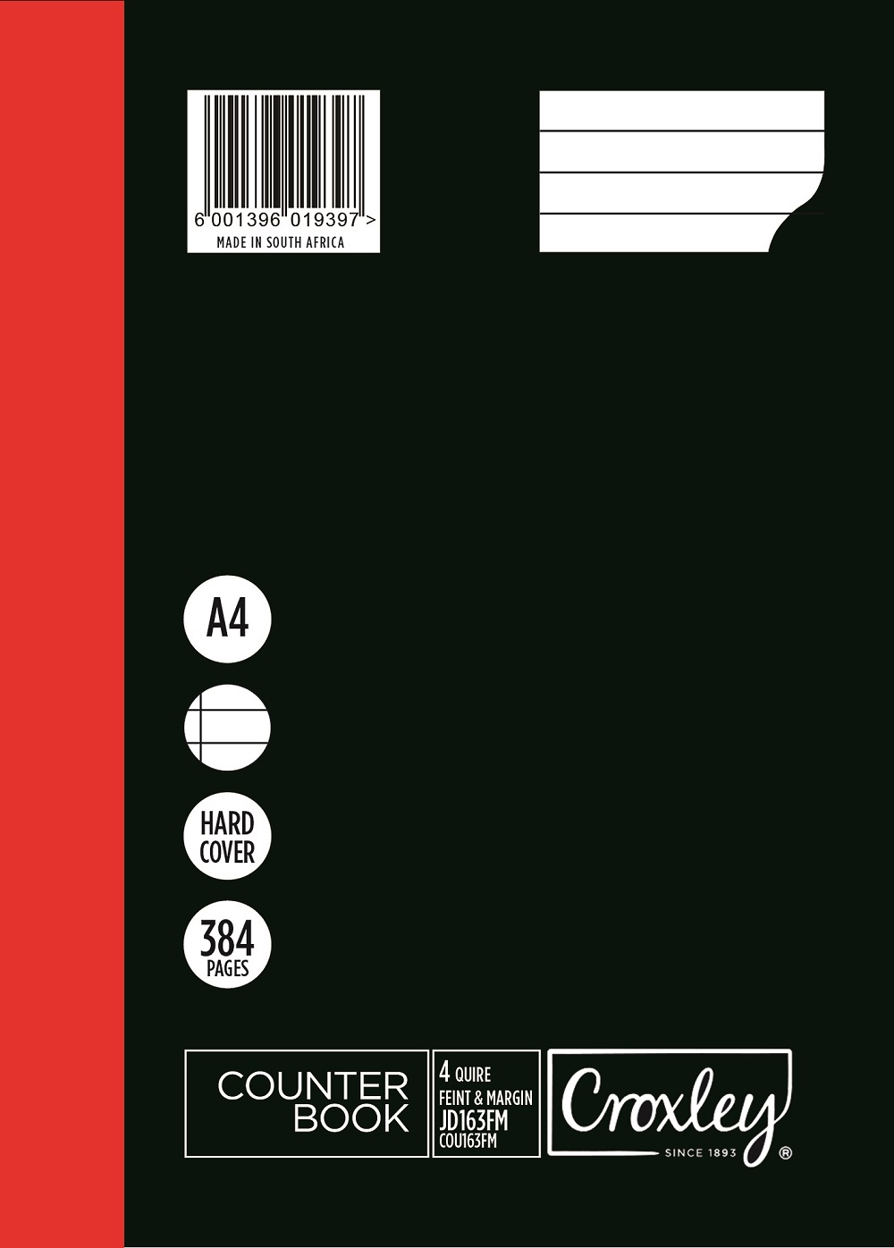 Croxley JD163 4-Quire 384 Page A4 F&M Counter Book (2 Pack)