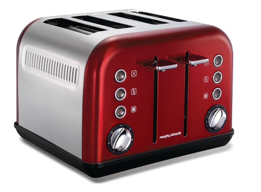 Morphy Richards – 4 Slice Metallic Accents Toaster – Red