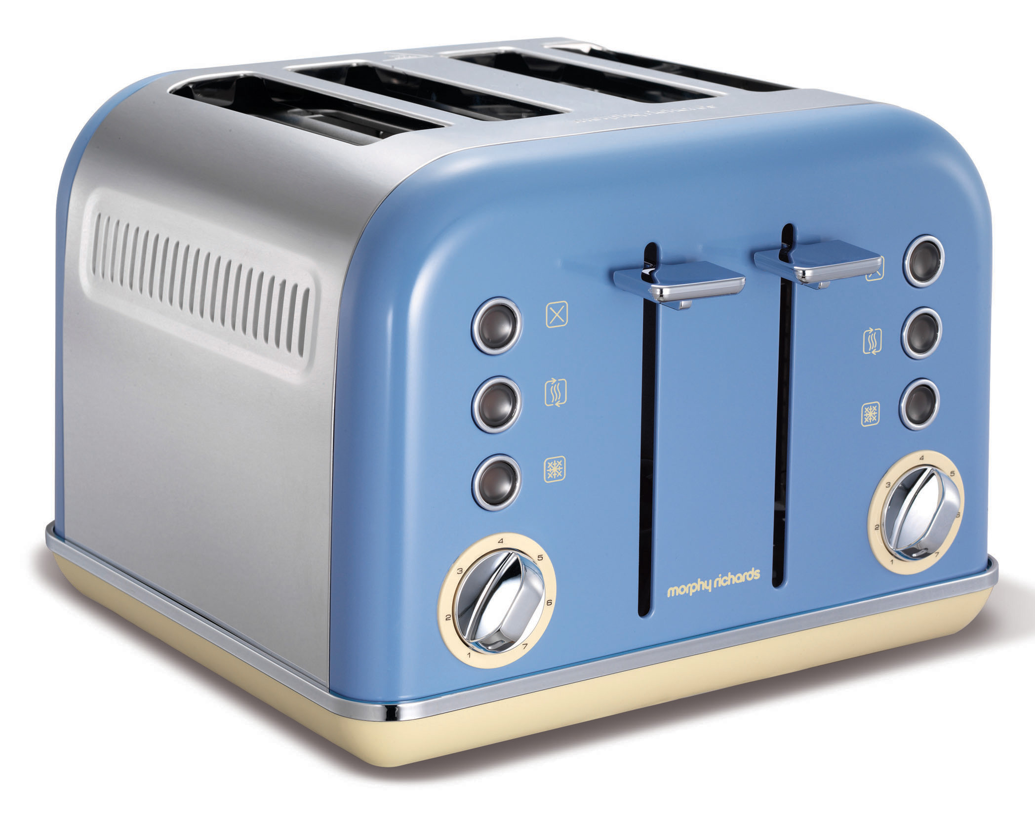 Morphy Richards – 4 Slice Metallic Accents Toaster – Cornflour