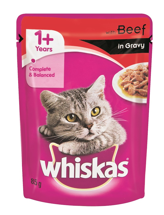 Whiskas – Adult Pouch Beef In Gravy – 0.085kg