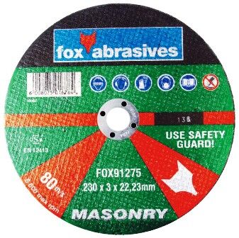 Fox Tools – Abrasive Cutting Disc Masonary – 230 x 3.0mm