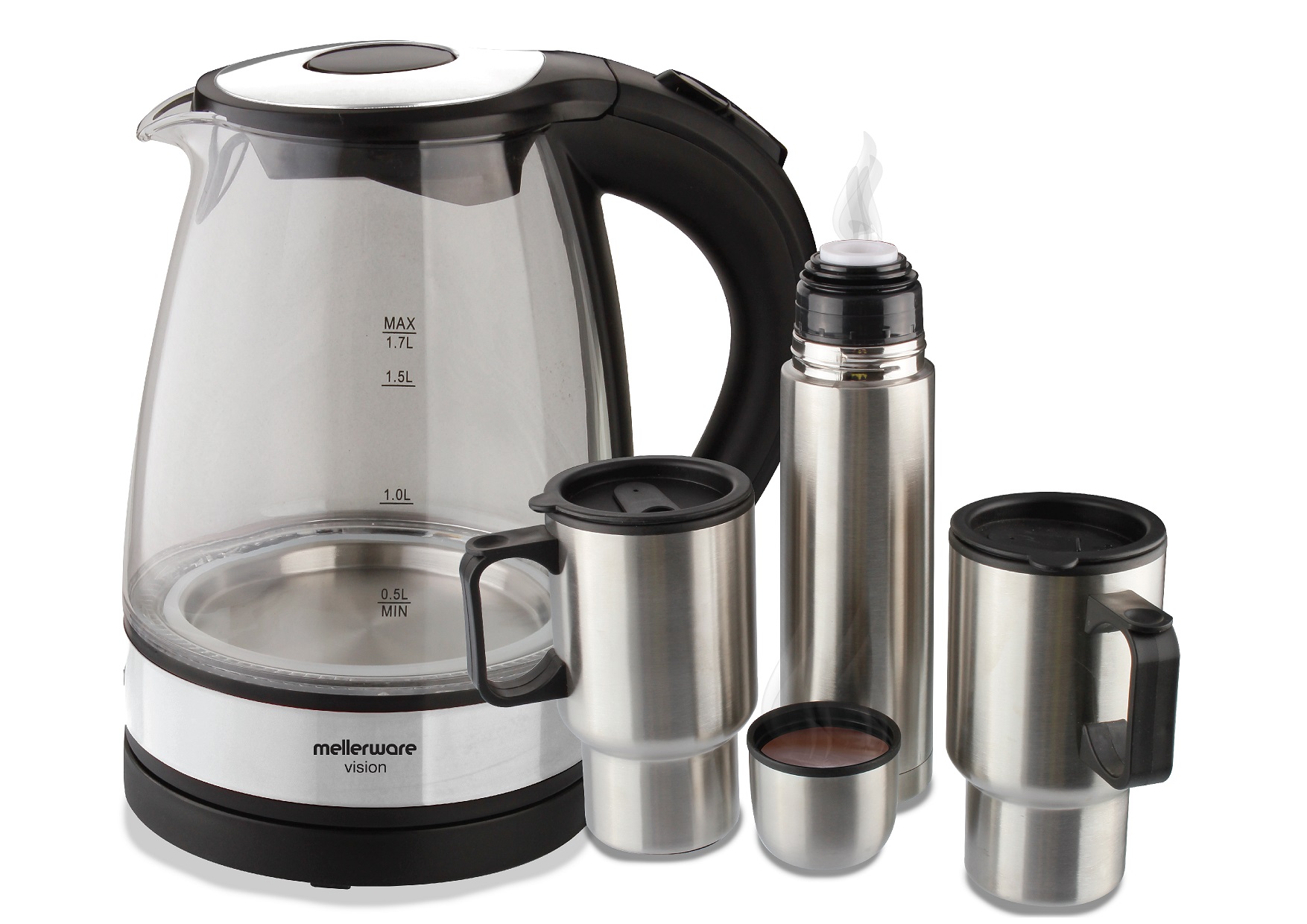 Mellerware – Kettle & Travel Flask Set – Blue