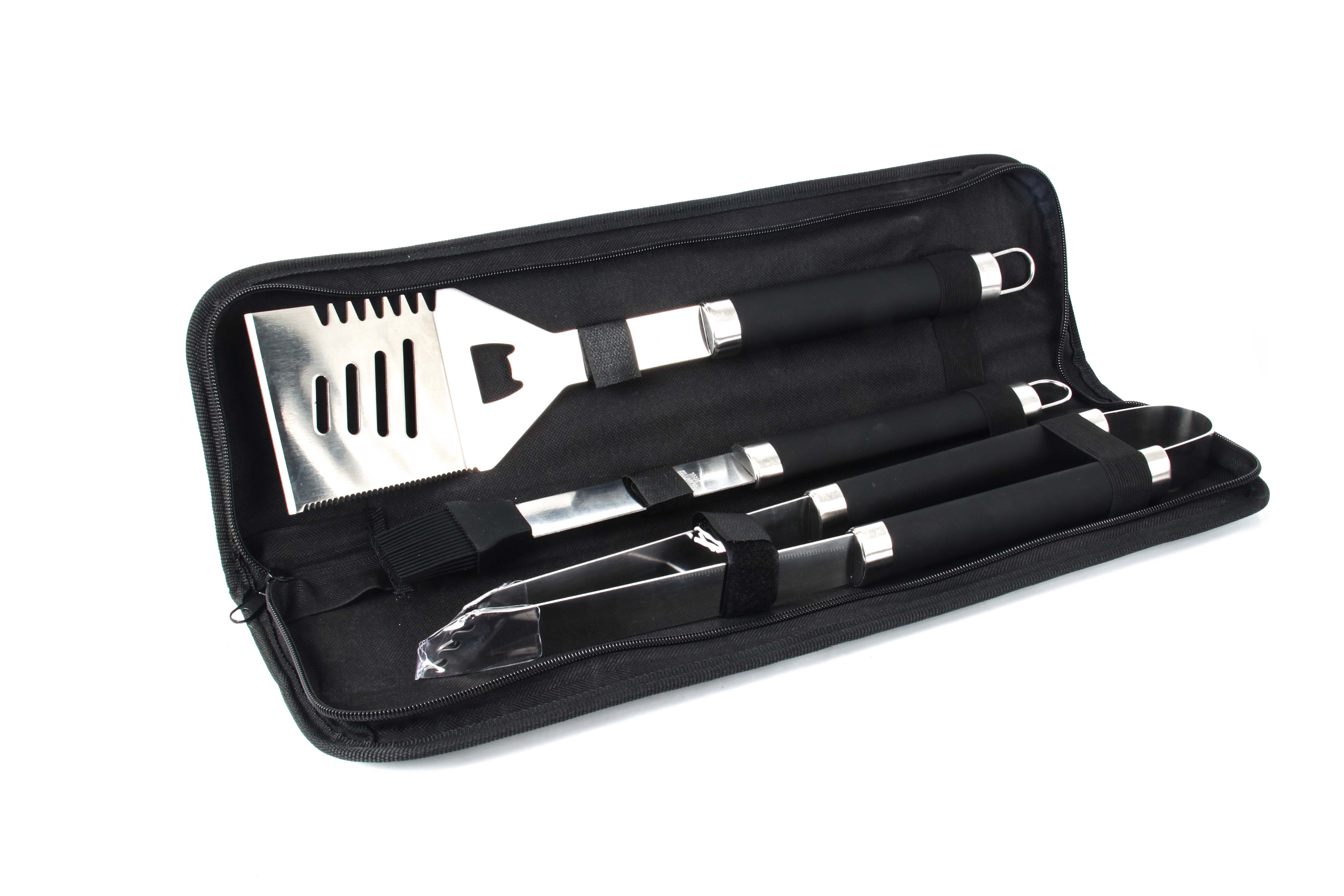 Kaufmann Stainless Steel Braai Set with Nylon Bag – 3 Piece