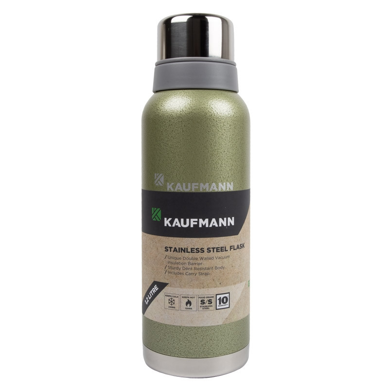 Kaufmann – 1.2 Litre Stainless Steel Flask – Green