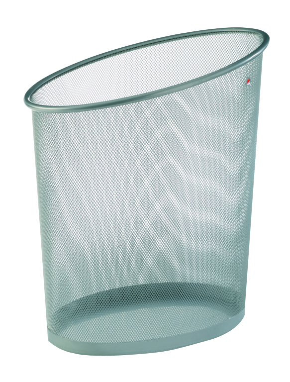 Alba Round Wastebasket – Metallic Grey