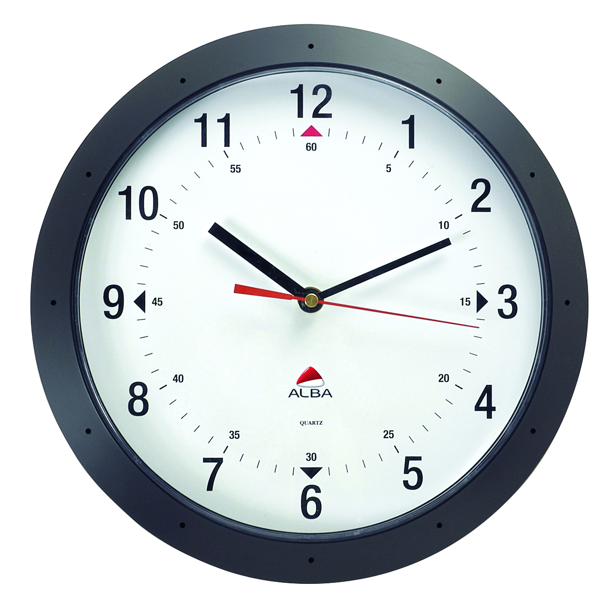 Alba Round Wall Clock 30cm – Black