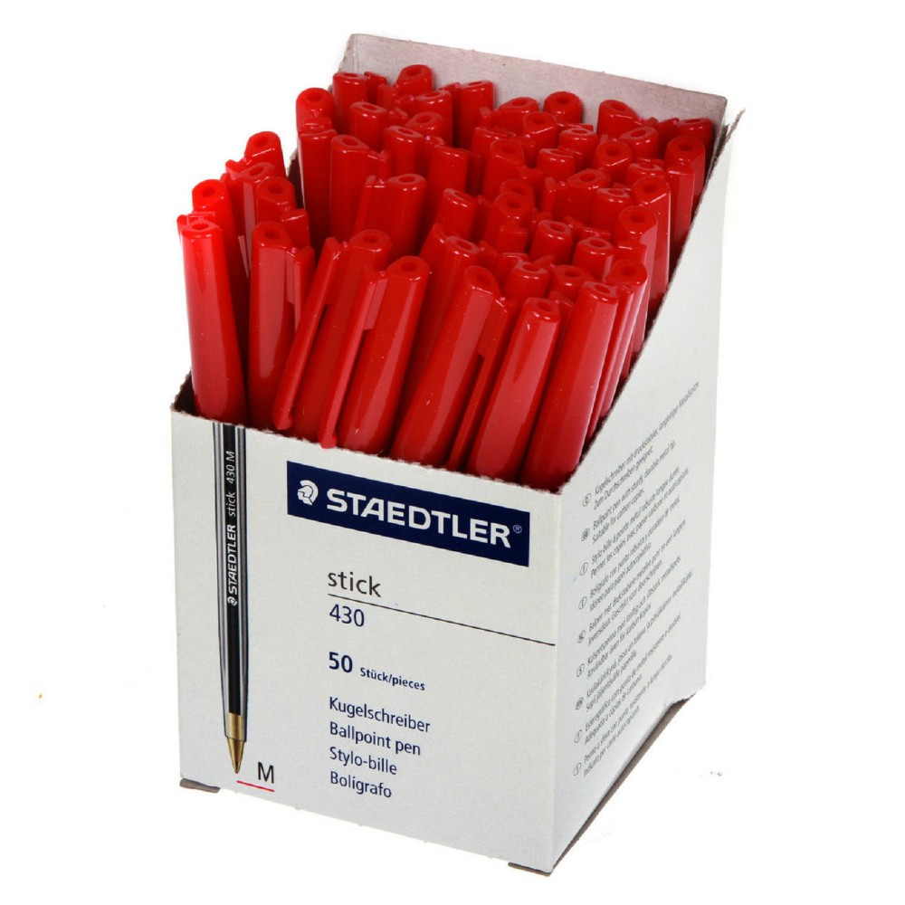 Staedtler 430 Medium Nib Single Ballpoint Pen – Red