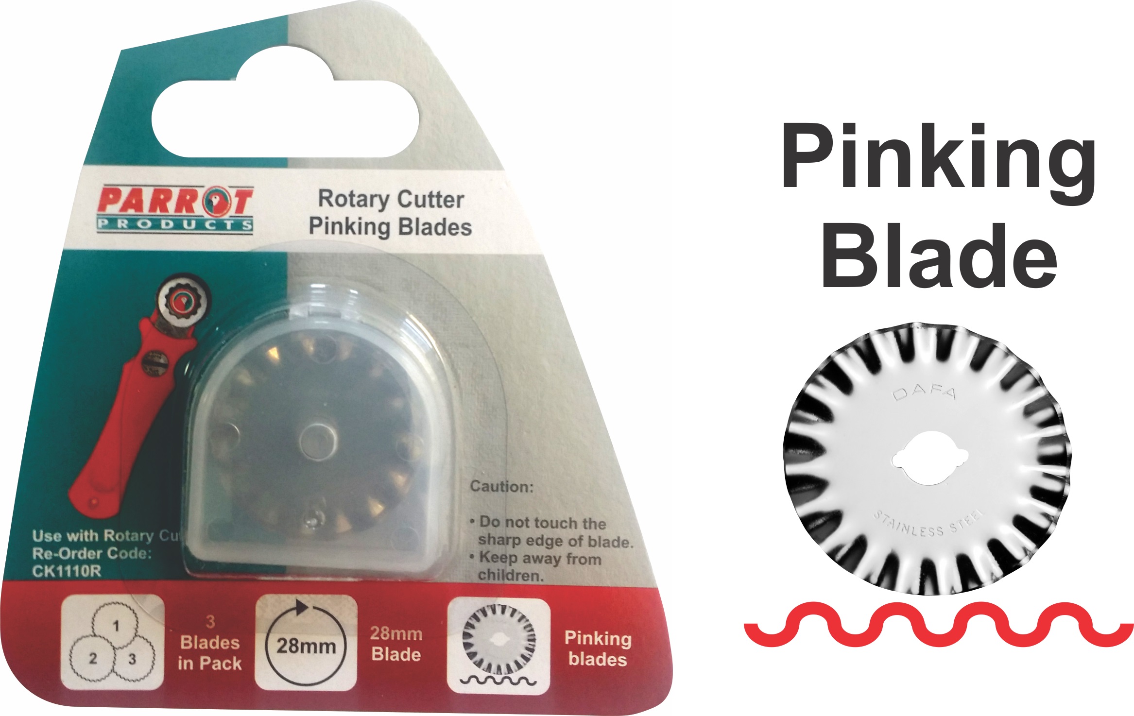 Parrot Craft Rotary 28mm Pinking Blades Refill Pack