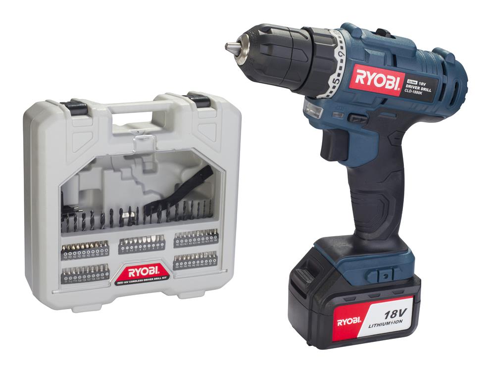 Ryobi – 18V Cordless Driver Drill Kit