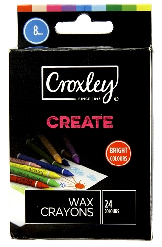 Croxely Create 8mm Wax Crayons (Box of 24 Colours)
