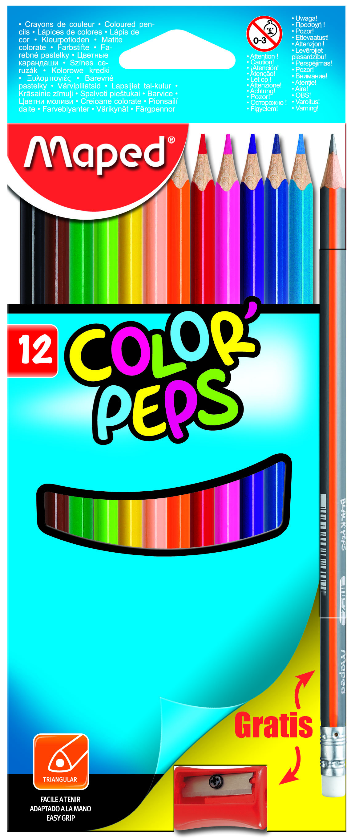Maped Star Triangular Colour Pencils 12’s +Graphite Pencil +1Sharpener