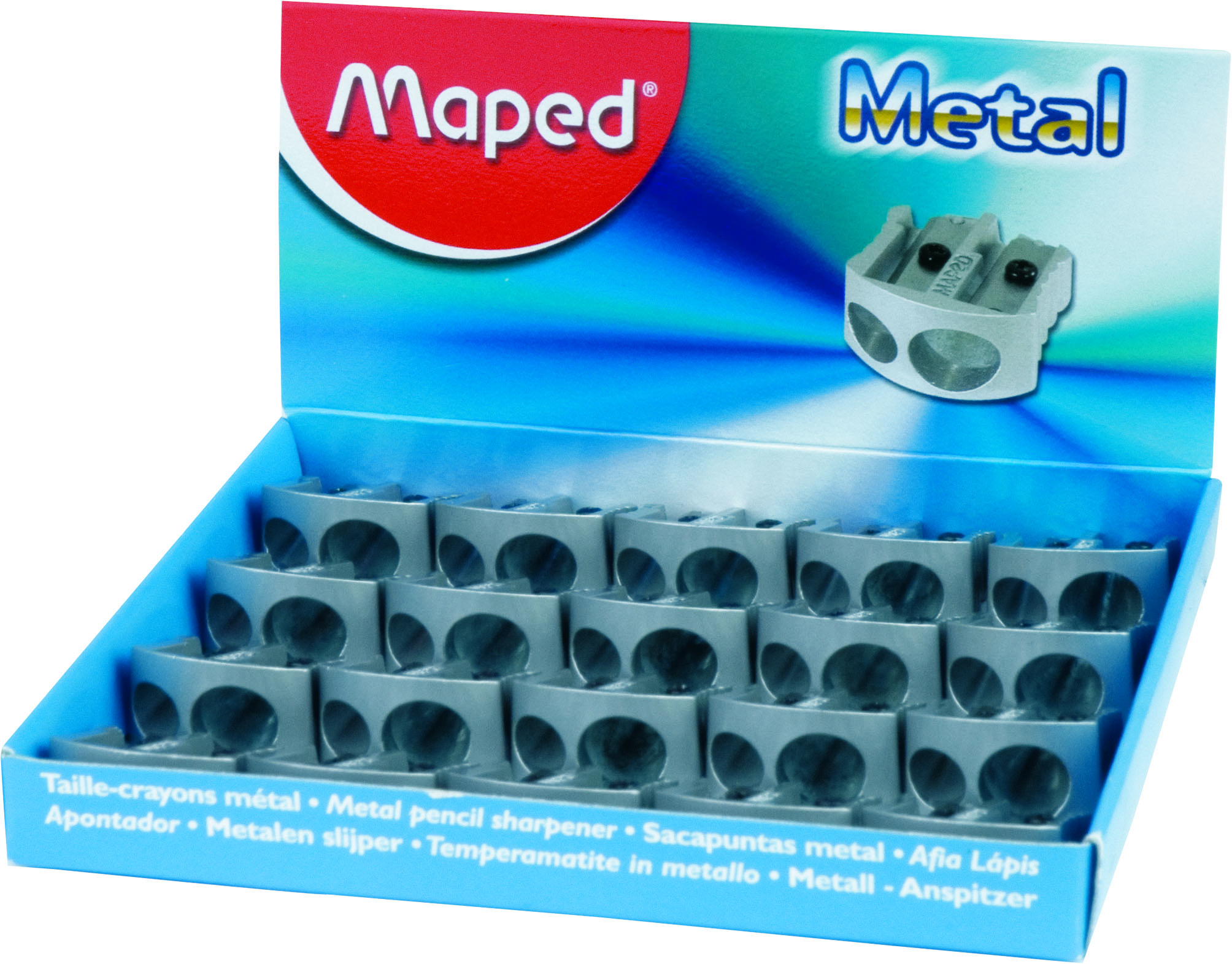 Maped Double Hole Metal Pencil Sharpeners – Box of 20