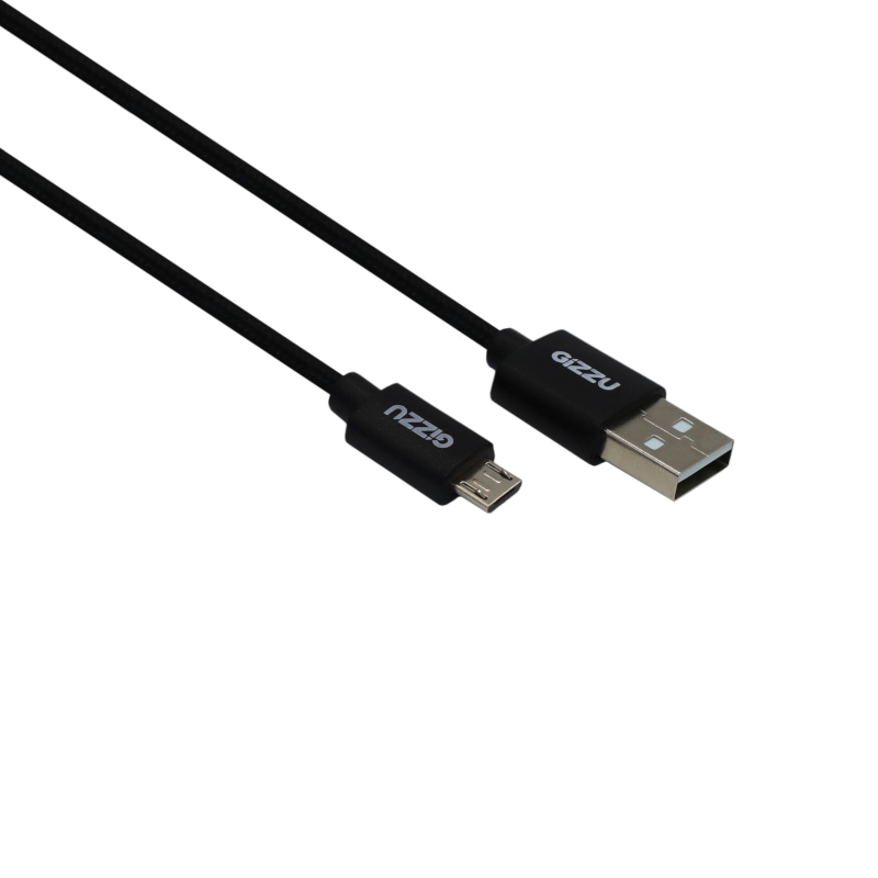 Gizzu Micro USB Braided Cable 2m – Black