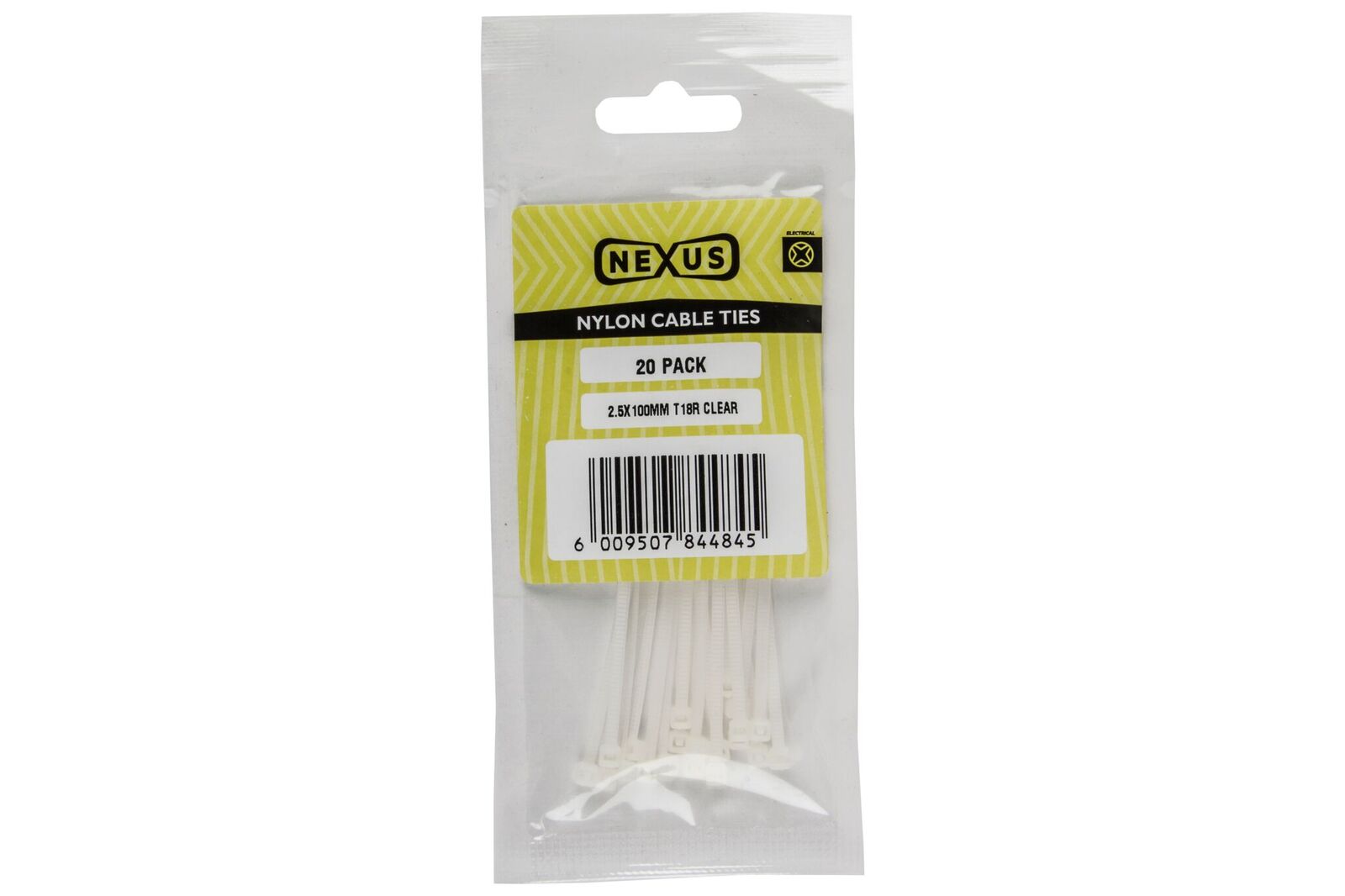 Nexus – Cable Tie 3.6 x 150mm T30R Clear – 100 Piece
