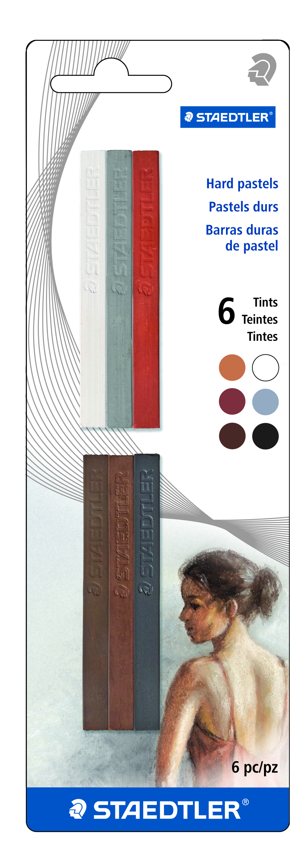 STAEDTLER Charcoal Sticks, assorted colours 6pcs